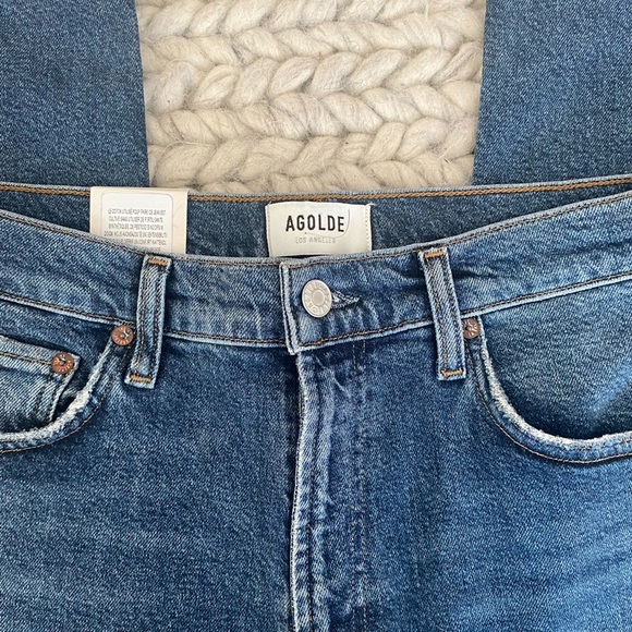 NWT AGOLDE size 28 Wilder Mid Rise Comfort Stretch Blue jeans - Picture 10 of 16